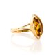 Leaf Cut Amber Ring In Gold The Sophia, Ring Size: 10 / 20, image 