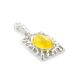 Square Amber Pendant In Sterling Silver The Venus, image , picture 2