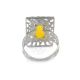Geometric Amber Ring In Sterling Silver The Venus, Ring Size: 7 / 17.5, image , picture 5