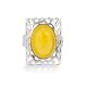 Geometric Amber Ring In Sterling Silver The Venus, Ring Size: 8 / 18, image , picture 2