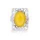 Geometric Amber Ring In Sterling Silver The Venus, Ring Size: 7 / 17.5, image , picture 2