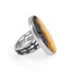 Adjustable Honey Amber Ring In Sterling Silver The Lava, Ring Size: Adjustable, image , picture 4