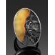 Adjustable Honey Amber Ring In Sterling Silver The Lava, Ring Size: Adjustable, image , picture 2