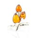 Floral Amber Ring In Sterling Silver The Verbena, Ring Size: 6 / 16.5, image , picture 3