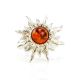 Sterling Silver Ring With Cognac Amber The Helios, Ring Size: 6.5 / 17, image , picture 3