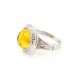 Round Cut Amber Ring In Sterling Silver The Hermitage, Ring Size: 8.5 / 18.5, image , picture 3