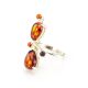Cognac Amber Ring In Sterling Silver The Symphony, Ring Size: 4 / 15, image , picture 3