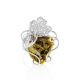 Handmade Green Amber Ring In Sterling Silver The Dew, Ring Size: Adjustable, image , picture 3
