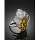 Handmade Green Amber Ring In Sterling Silver The Dew, Ring Size: Adjustable, image , picture 2