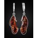 Drop Amber Earrings In Sterling Silver The Lagoon, image , picture 2