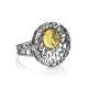 Bold Silver Ring With Lemon Amber The Venus, Ring Size: 8 / 18, image , picture 4