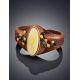 Brown Leather Bracelet With White Amber The Nefertiti, image , picture 2