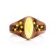 Brown Leather Bracelet With White Amber The Nefertiti, image , picture 3