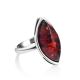 Glossy Sterling Silver Ring With Bright Cognac Amber The Amaranth, Ring Size: 10 / 20, image , picture 4