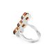 Sterling Silver Ring With Cognac Amber The Puzzle, Ring Size: 11.5 / 21, image , picture 5