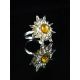 Sun Shaped Silver Ring With Lemon Amber The Helios, Ring Size: 5 / 15.5, image , picture 5