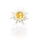 Sun Shaped Silver Ring With Lemon Amber The Helios, Ring Size: 9 / 19, image , picture 3