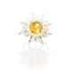 Sun Shaped Silver Ring With Lemon Amber The Helios, Ring Size: 7 / 17.5, image , picture 3