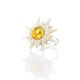 Sun Shaped Silver Ring With Lemon Amber The Helios, Ring Size: 9 / 19, image , picture 4