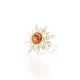 Sterling Silver Ring With Cognac Amber The Helios, Ring Size: 9.5 / 19.5, image , picture 4
