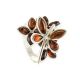 Bold Silver Ring With Cognac Amber The Verbena, Ring Size: 7 / 17.5, image , picture 3