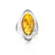 Bold Silver Ring With Lemon Amber The Sonnet, Ring Size: 5.5 / 16, image , picture 2