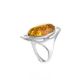 Bold Silver Ring With Lemon Amber The Sonnet, Ring Size: 13 / 22, image , picture 4