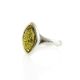 Lovely Silver Ring With Leaf Cut Amber The Amaranth, Ring Size: 13 / 22, image , picture 2