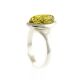 Lovely Silver Ring With Leaf Cut Amber The Amaranth, Ring Size: 9 / 19, image , picture 3