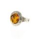 Sterling Silver Ring With Cognac Amber The Hermitage, Ring Size: 8 / 18, image , picture 5
