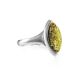 Lovely Silver Ring With Leaf Cut Amber The Amaranth, Ring Size: 9 / 19, image 