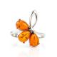 Refined Amber Ring In Sterling Silver The Dandelion, Ring Size: 6 / 16.5, image 