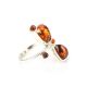 Cognac Amber Ring In Sterling Silver The Symphony, Ring Size: 9.5 / 19.5, image 
