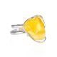 Bold Handcrafted Amber Ring In Sterling Silver The Lagoon, Ring Size: Adjustable, image 