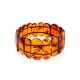 Cognac Amber Flat Beaded Stretch Bracelet, image 
