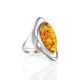 Bold Silver Ring With Lemon Amber The Sonnet, Ring Size: 10 / 20, image 