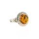 Sterling Silver Ring With Cognac Amber The Hermitage, Ring Size: 9.5 / 19.5, image 
