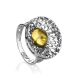 Bold Silver Ring With Lemon Amber The Venus, Ring Size: 6 / 16.5, image 