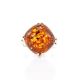 Sterling Silver Ring With Cognac Amber The Byzantium, Ring Size: 7 / 17.5, image , picture 2