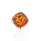 Sterling Silver Ring With Cognac Amber The Byzantium, Ring Size: 9.5 / 19.5, image , picture 2