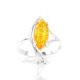 ​Nature Inspired Amber Ring In Sterling Silver The Verbena, Ring Size: 5.5 / 16, image , picture 2