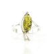 Green Amber Ring In Sterling Silver The Verbena, Ring Size: 5.5 / 16, image , picture 3