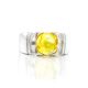 Lemon Amber Ring In Sterling Silver The Rondo, Ring Size: 7 / 17.5, image , picture 5
