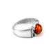 Stylish Silver Ring With Cherry Amber The Rondo, Ring Size: 6 / 16.5, image , picture 3
