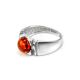 Stylish Silver Ring With Cherry Amber The Rondo, Ring Size: 6 / 16.5, image , picture 4