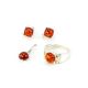 Stylish Silver Ring With Cherry Amber The Rondo, Ring Size: 6 / 16.5, image , picture 6