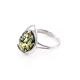 Bright Sterling Silver Ring With Green Amber The Selena, Ring Size: 11.5 / 21, image , picture 3