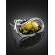 Handcrafted Brooch In Sterling Silver With Green Amber the Rialto, image , picture 2