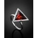 Geometric Silver Ring With Cognac Amber The Mistral, Ring Size: 10 / 20, image , picture 2