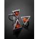 Triangle Amber Earrings In Sterling Silver The Mistral, image , picture 4